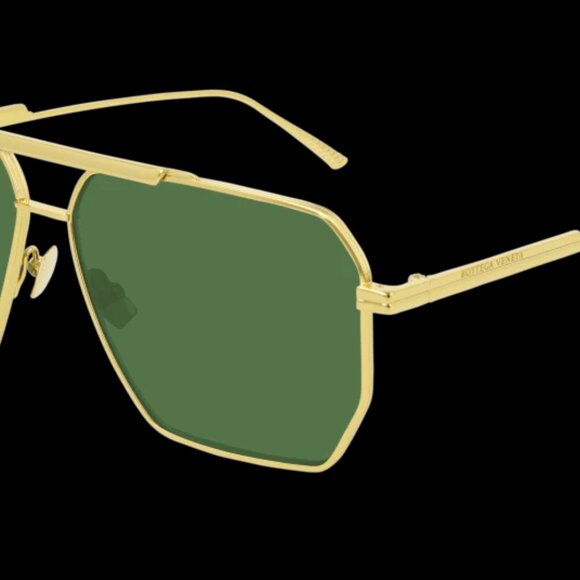 Bottega Veneta Aviator Sunglasses Gold Green BV1012S - Picture 3 of 8